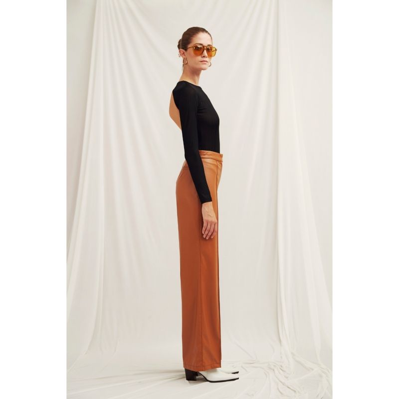 Alba Vegan Leather Wide-Leg Trousers image