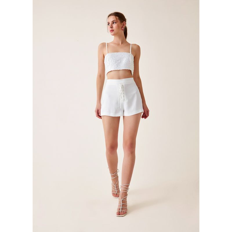 Aine White Mini Shorts image