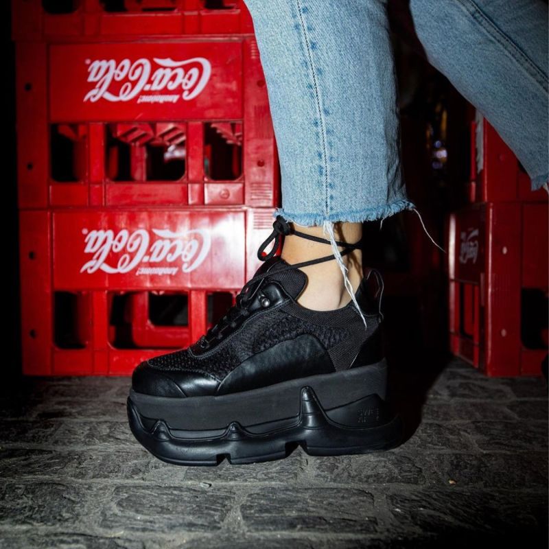 Air Rev. Nitro Sky Platform Sneakers - Triple Black image