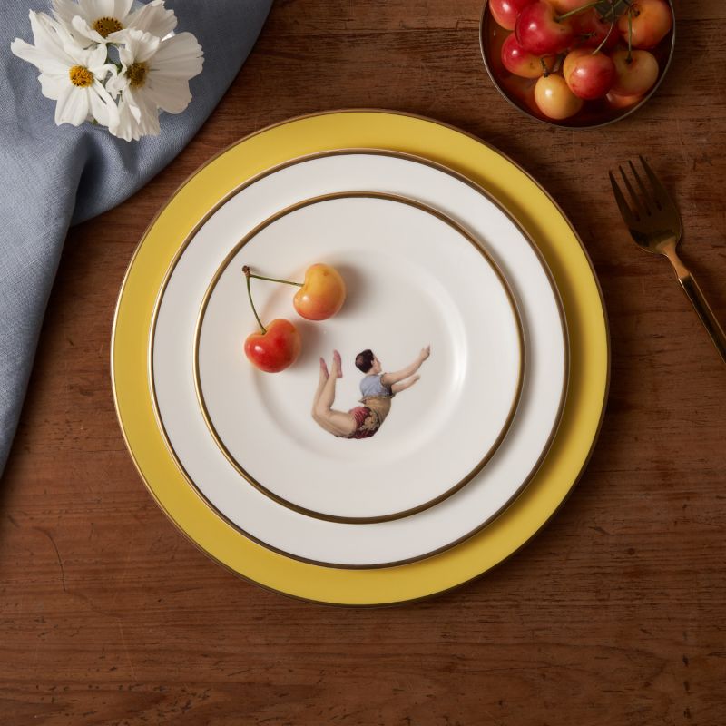 Yellow Trapeze Boy Dinner Plate image