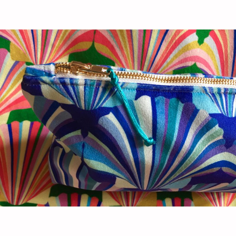 Luxury Blue Velvet Cosmetic Bag image