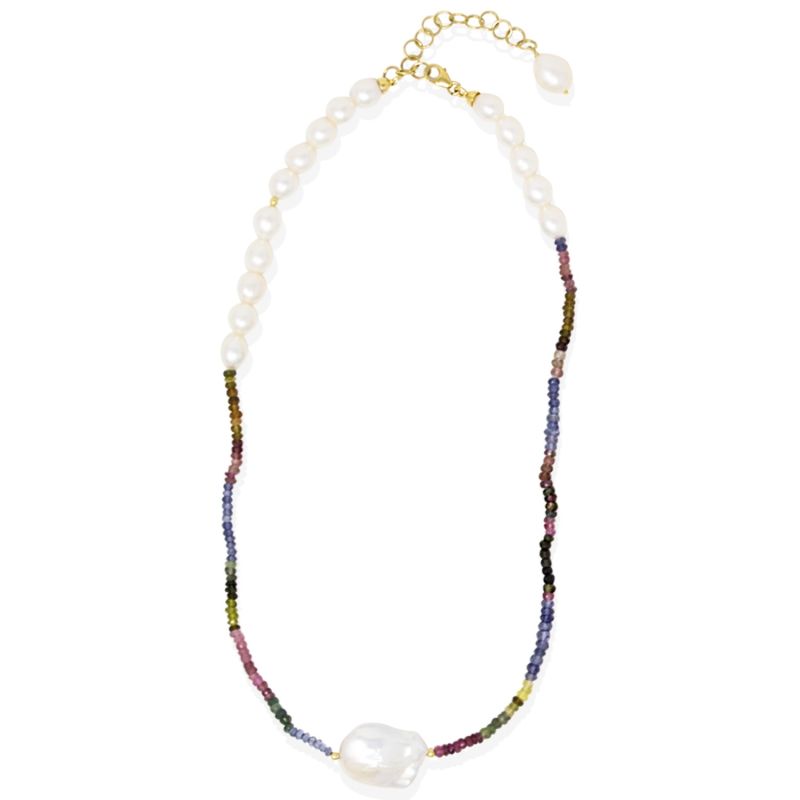 Venezia Multicolor Tourmaline & Pearl Necklace image