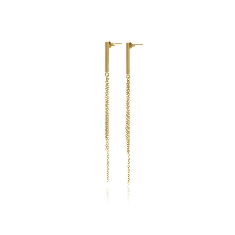 Gold Reverie Chain Bar Earrings image