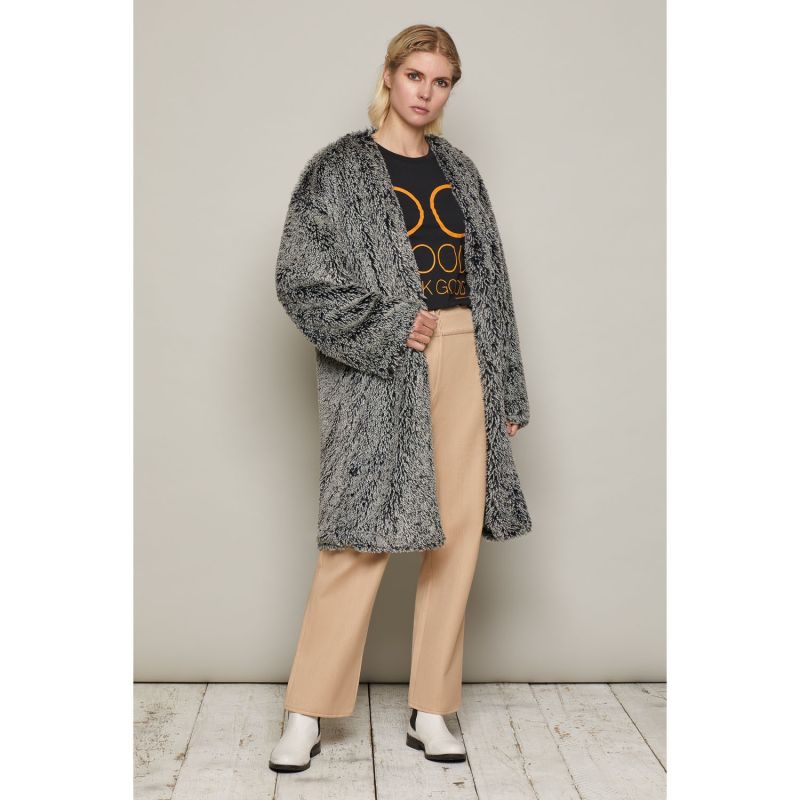 Anja Faux Fur Coat Black image