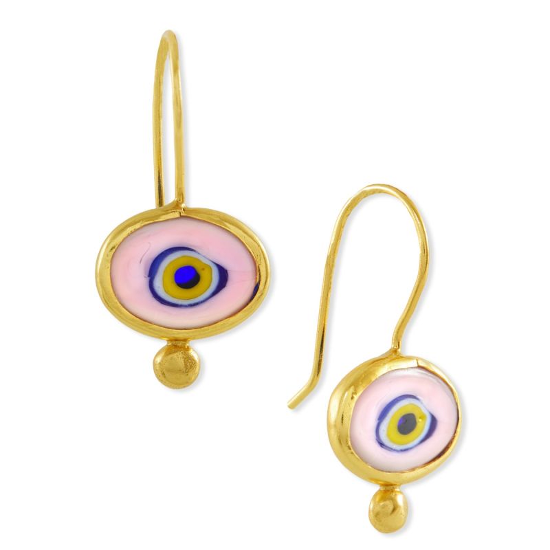 Alara Evil Eye Pink Drop Earrings image