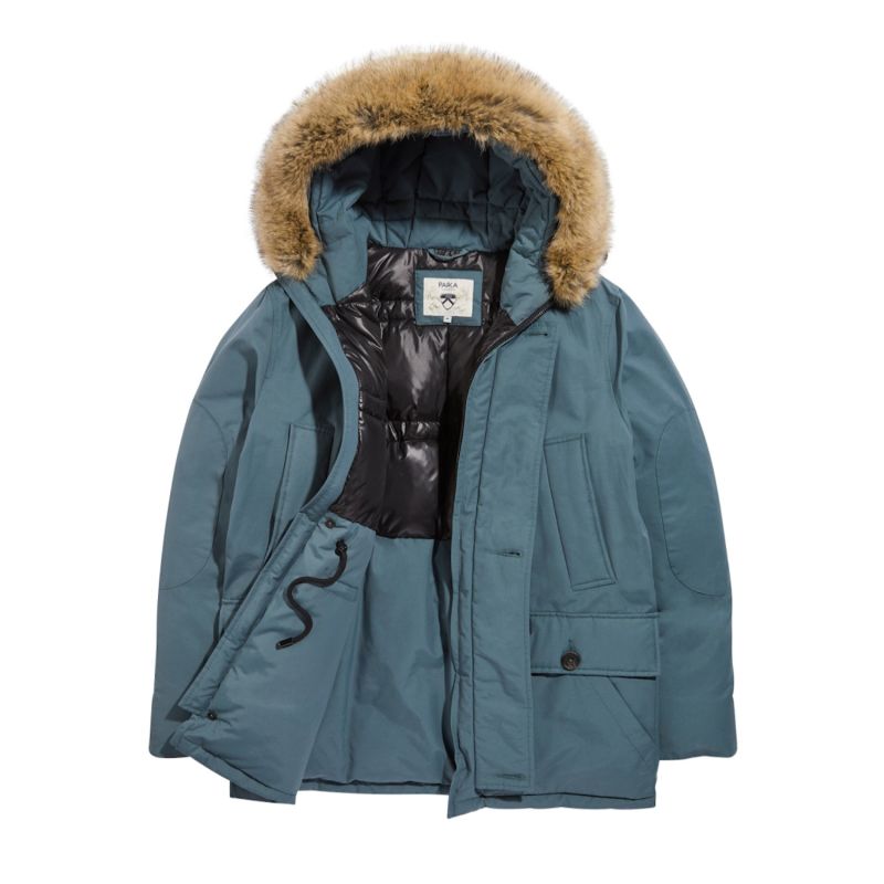 Alaska Faux Fur Parka - Teal Blue image