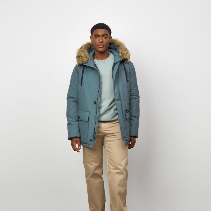 Alaska Faux Fur Parka - Teal Blue image