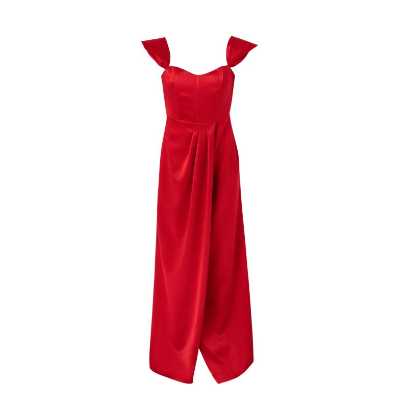 Aleda Red Satin Maxi Dress image