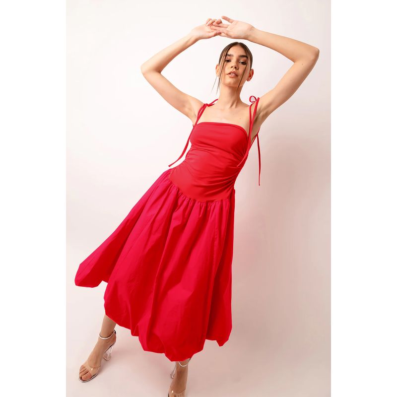 Alexa Cherry Red Puffball Dress image