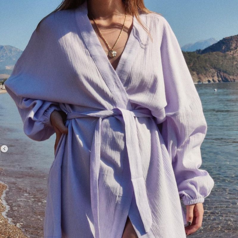 Alice Cotton Lilac Kimono Robe image