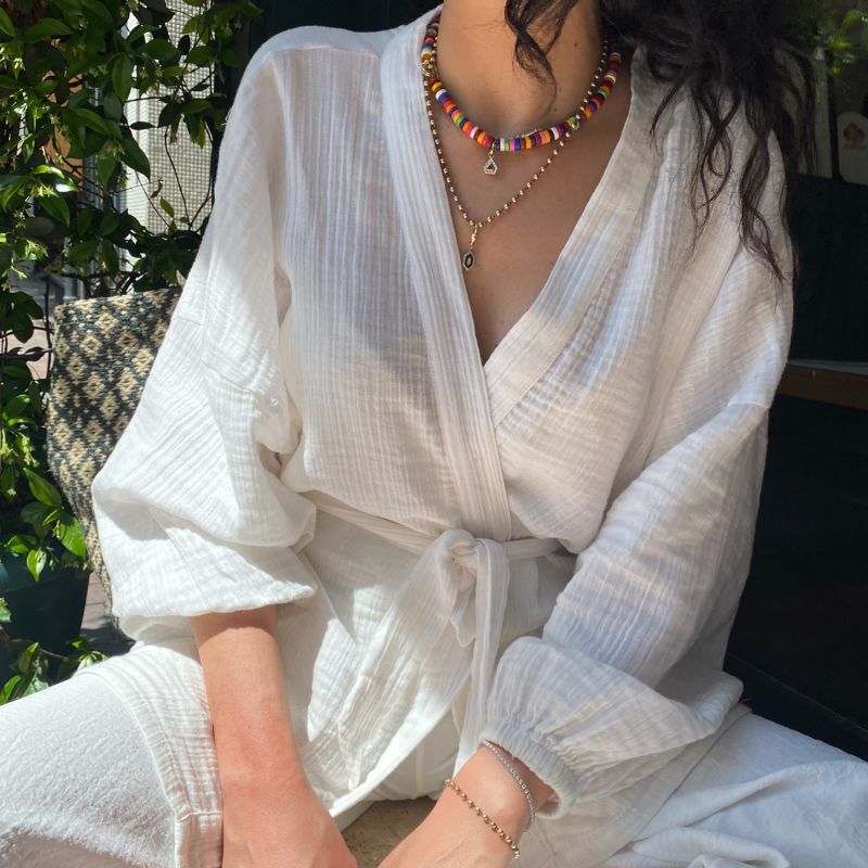 Alice Cotton White Kimono Robe image