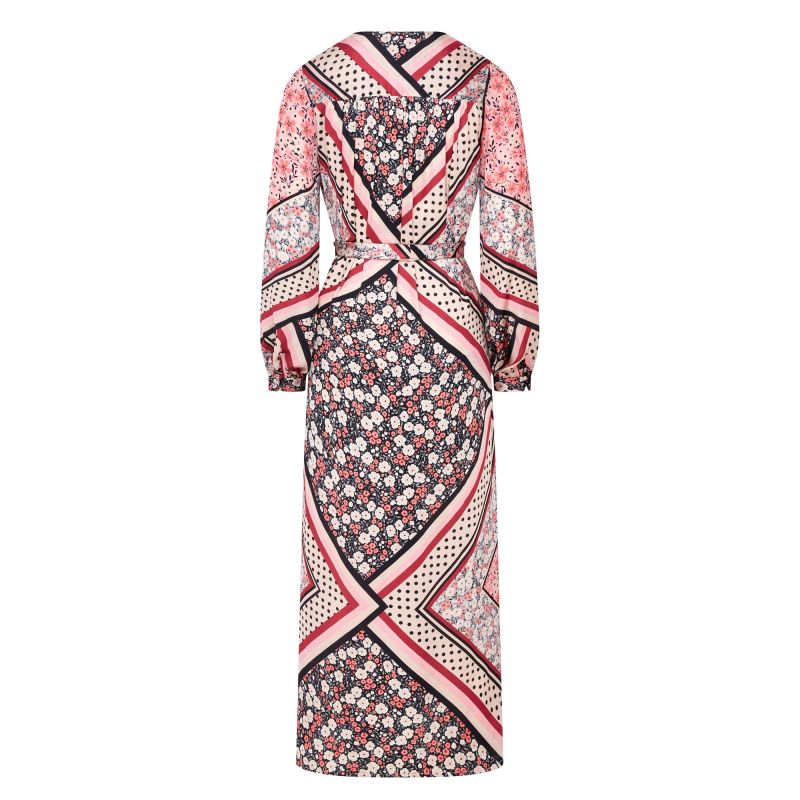 Alida Red Scarf Print Maxi Dress image