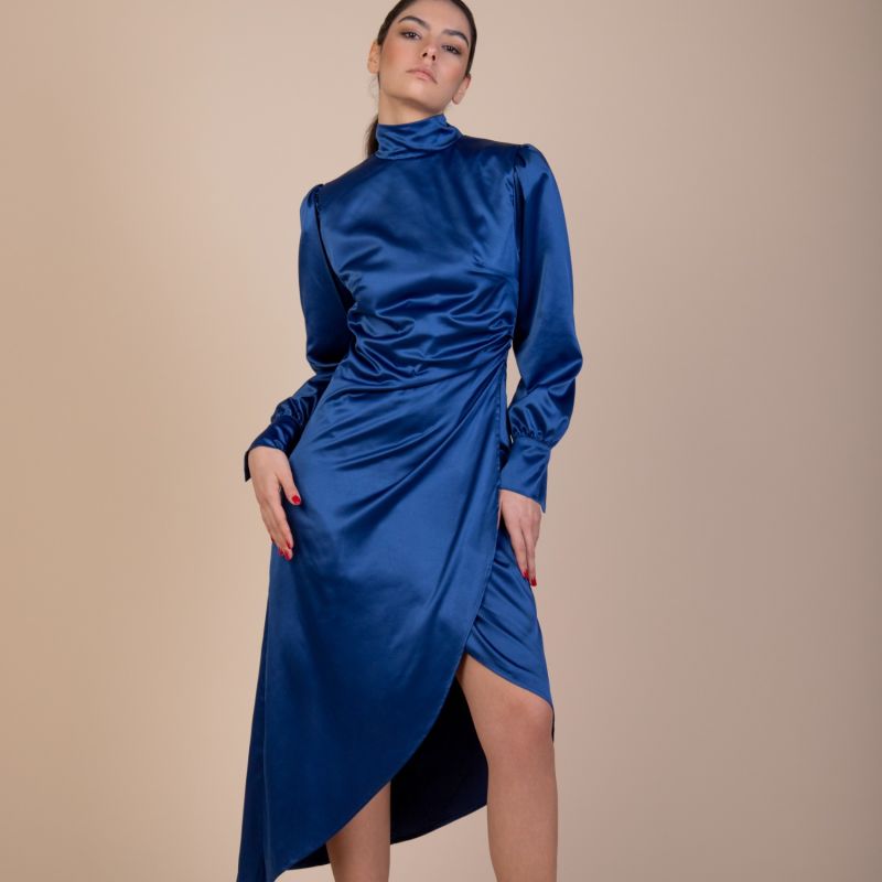 Alisha Royal Blue Satin Dress image