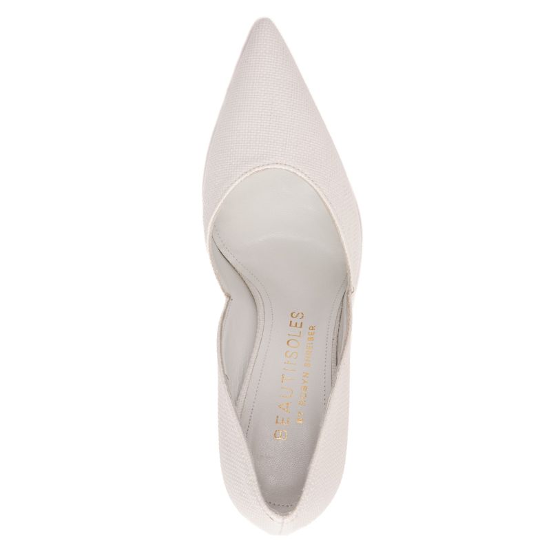 Allegra White Leather Comfortable Heel Wedding Work Stiletto Bridal ...