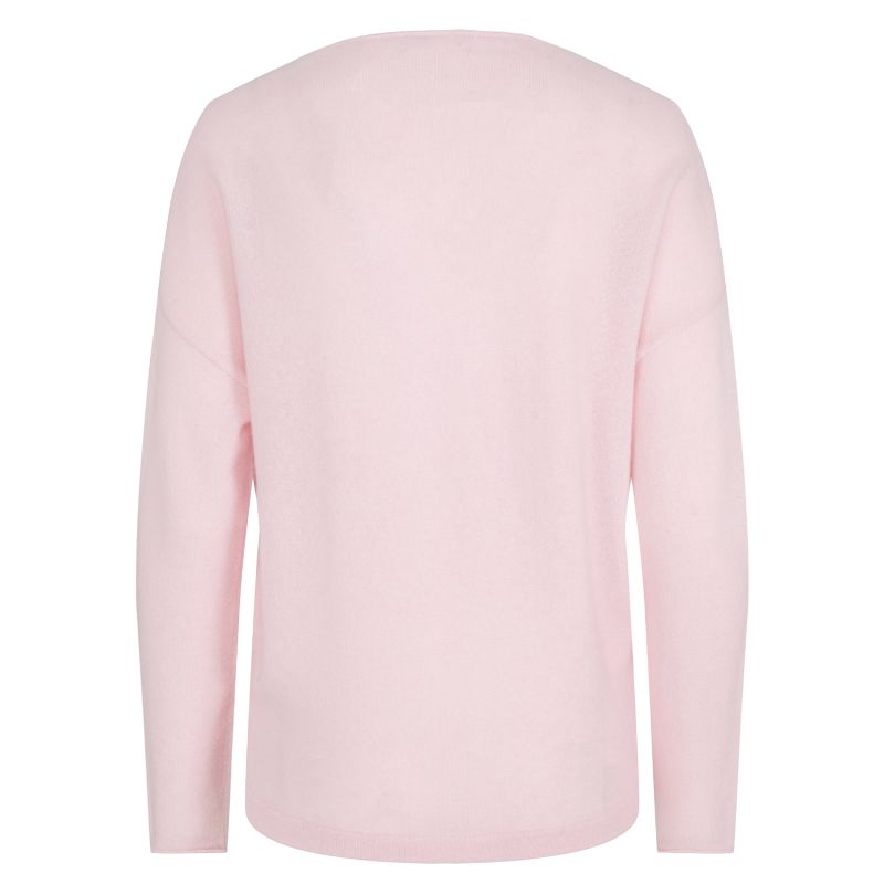 Ally Cashmere Boatneck Pullover - Powder Pink image