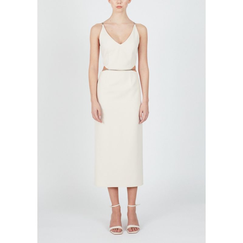 Alma Pastel Midi Dress With Flat Snake Chain Straps image