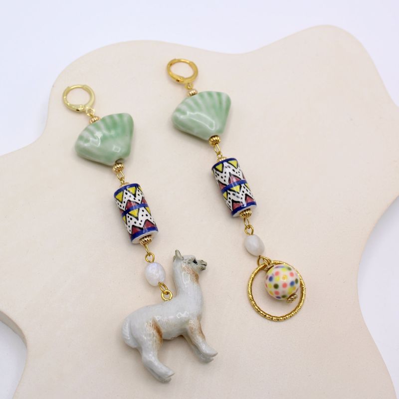 Alpaca Funfetti Gold Earrings image