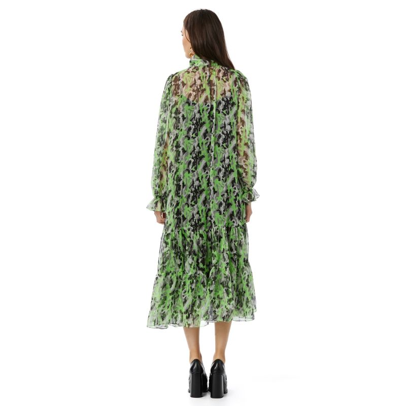 Alva Midi Green Silk Dress image