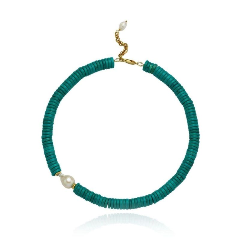 Alya Turquoise Big Pearl Necklace image