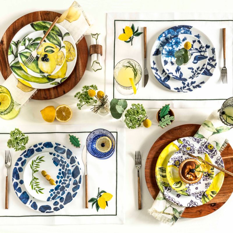 Amalfi Coast Collection Melamine Dinner Plate Set Of 4. image