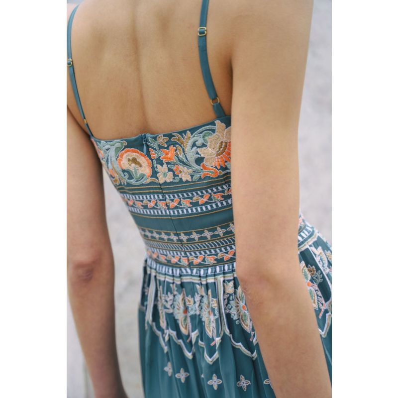 Amara Embroidered Blue Summer Dress image