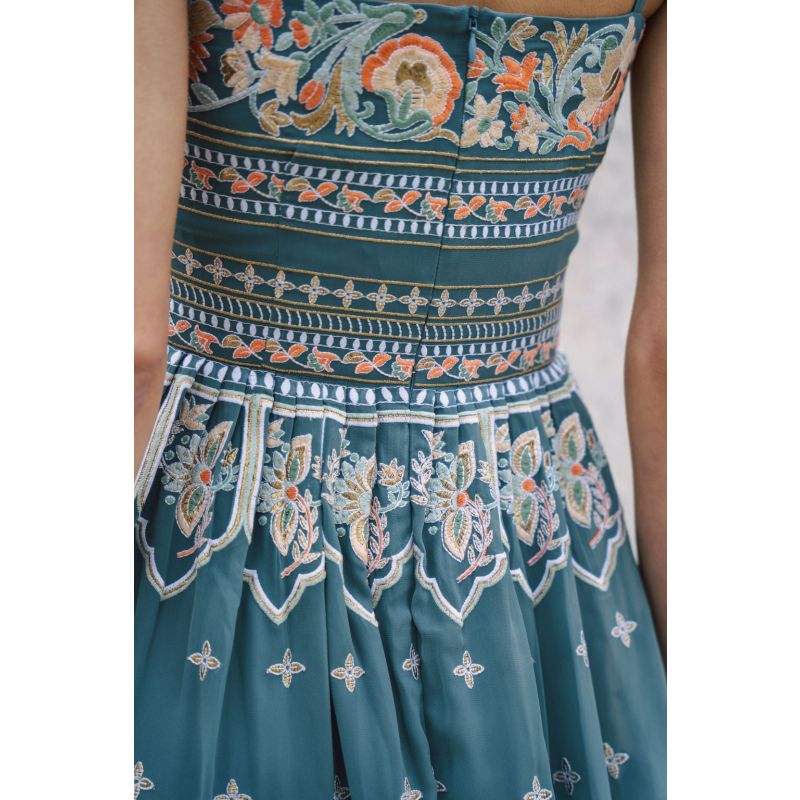 Amara Embroidered Blue Summer Dress image