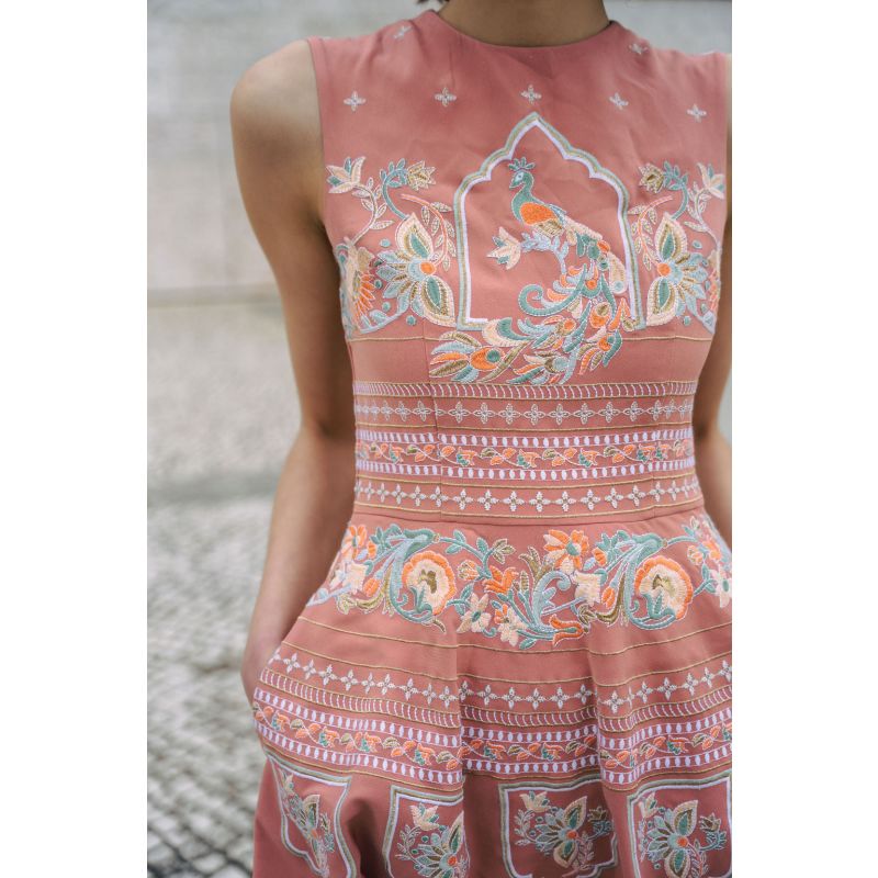 Amara Embroidered Blush Dress image