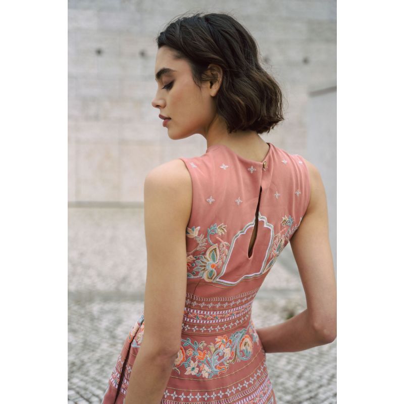 Amara Embroidered Blush Dress image