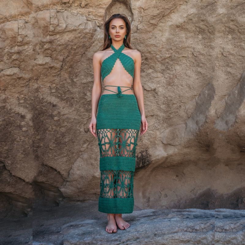 Amaya Crochet Set In Emerald image