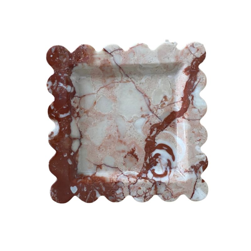 Scalloped Amber Nectar Marble Tray image