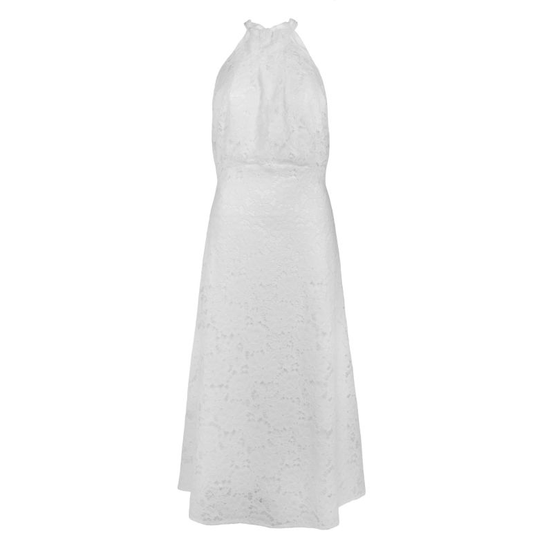 Amelia Embroidered Cotton Viscose Lace Maxi Dress In Pearl White image