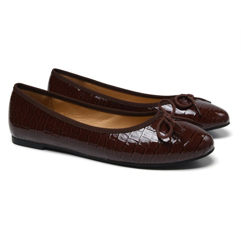 Amelie Chocolate Brown Crocodile image