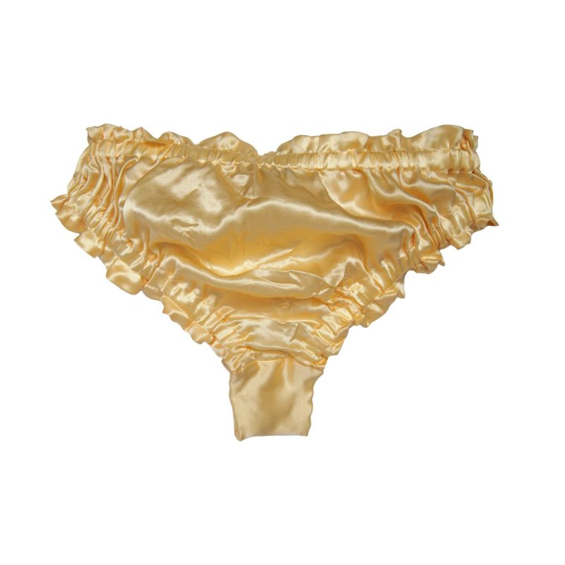 Silk Scalloped Panties - Yellow & Orange image