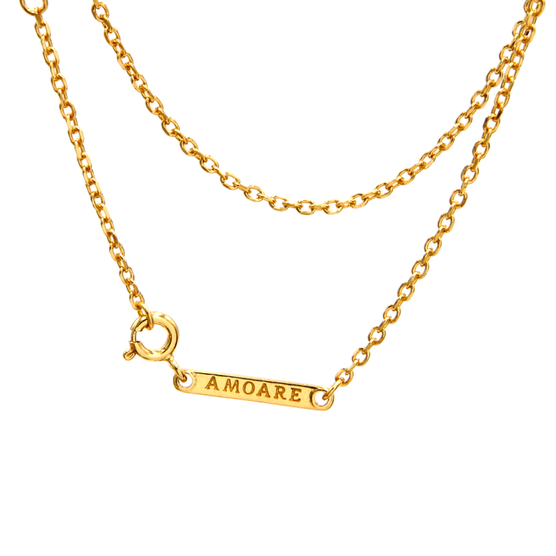 Amoare® Paris Small Necklace In Gold Vermeil - Emerald Green image