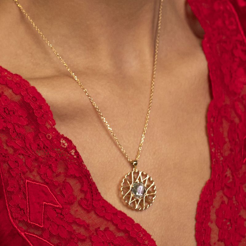 Amoare® Paris Large Necklace In Gold Vermeil - Rhinestone image