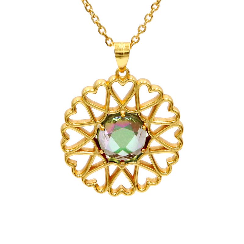 Amoare® Paris Large Necklace In Gold Vermeil - Rhinestone image