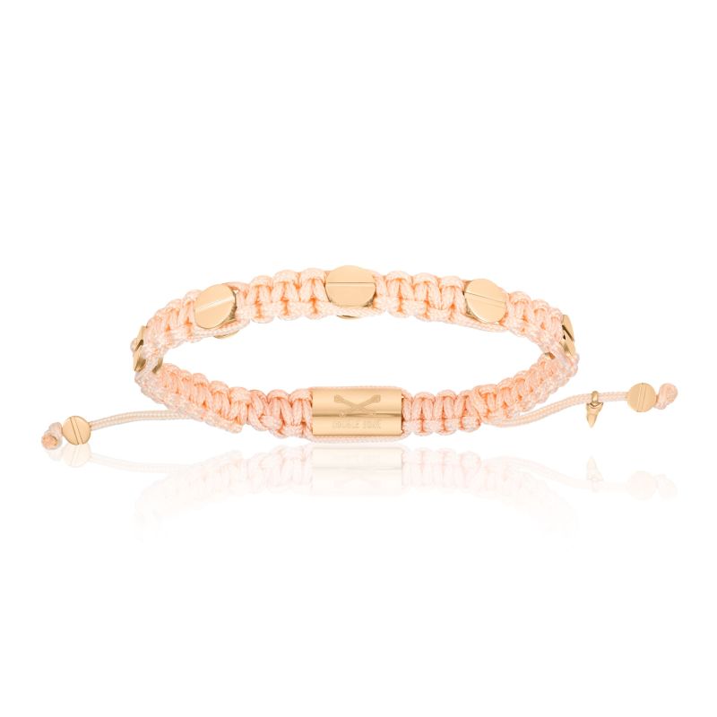 Pink Gold Amore Studs With Pink Polyester Bracelet Unisex image