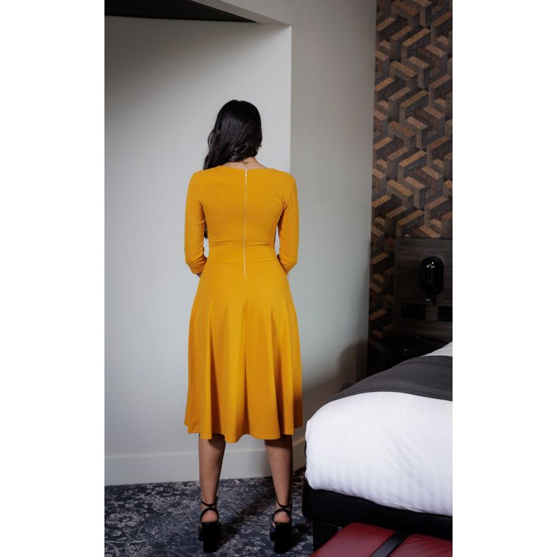 Amy Midi Dress In Golden Yellow image