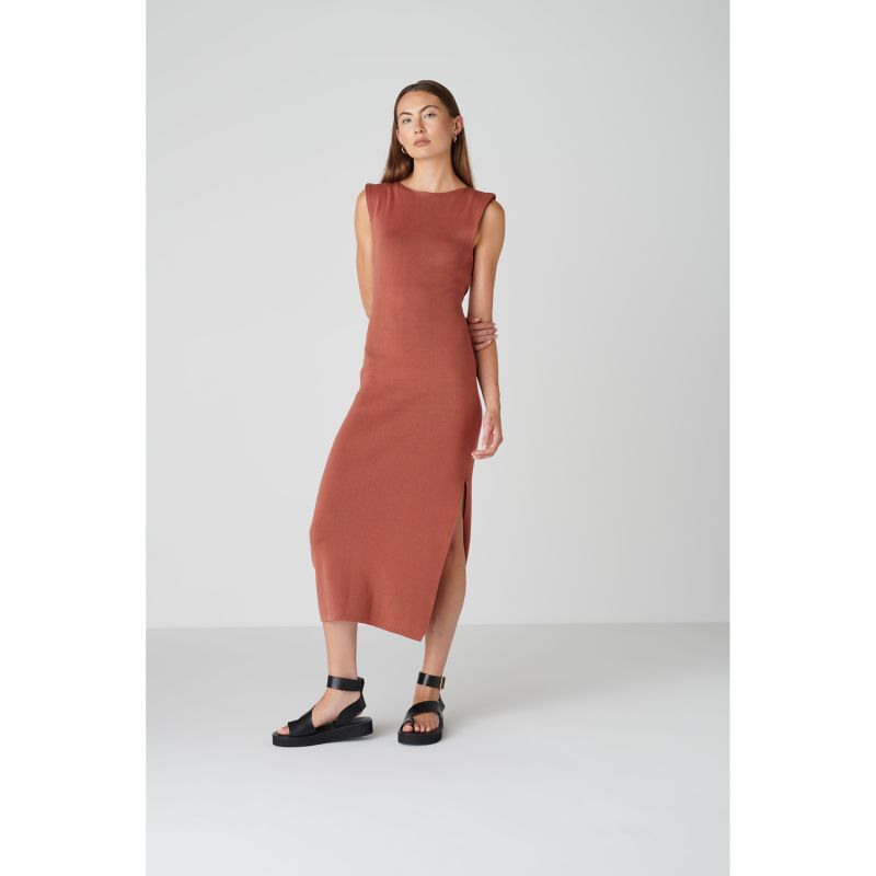 Ana Dress In Copper Brown image