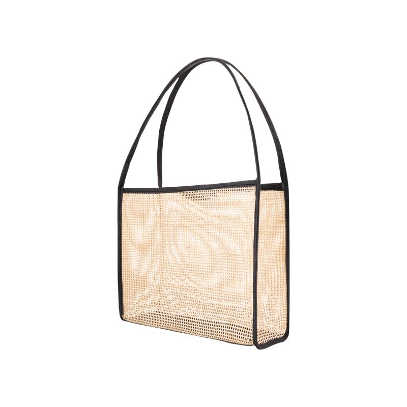 Anais Mesh Rattan Tote - Black image