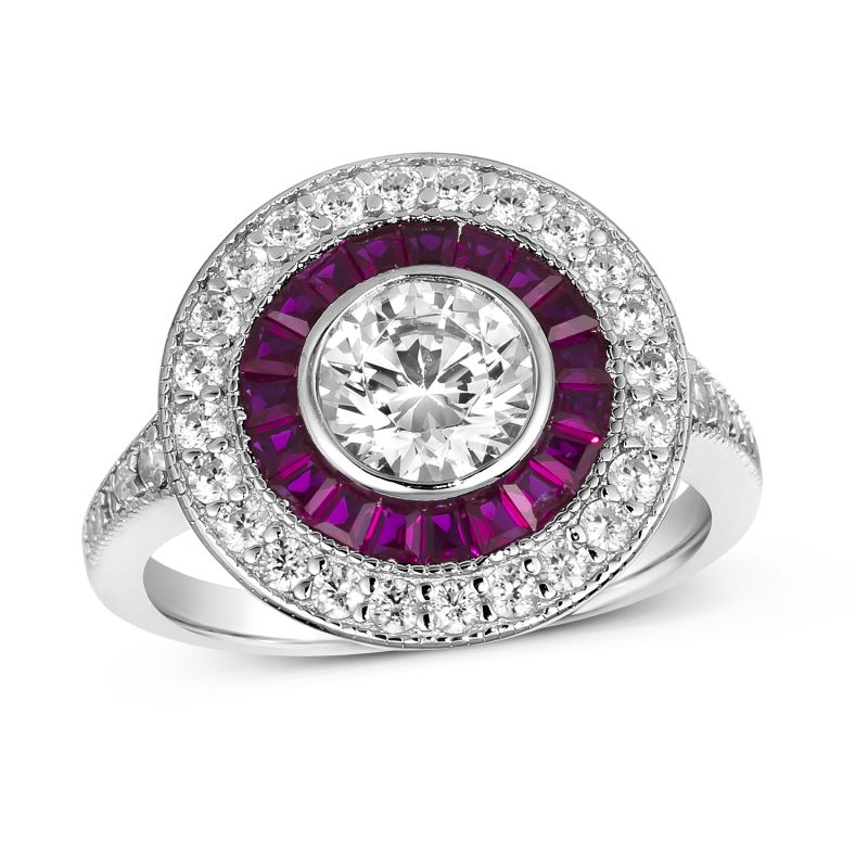 Anastasia Halo Ring Ruby Red image