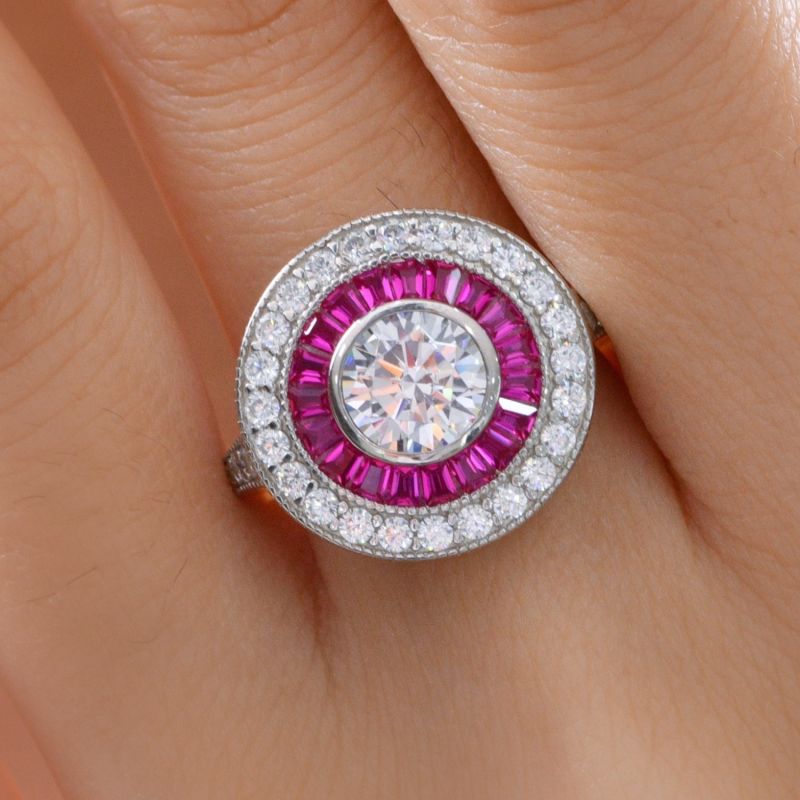 Anastasia Halo Ring Ruby Red image