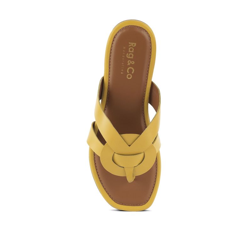 Angeles Yellow Flat Slip Ons image