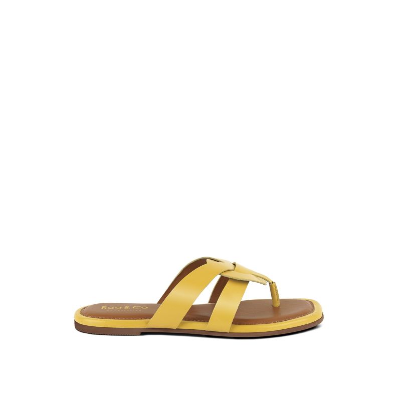 Angeles Yellow Flat Slip Ons image