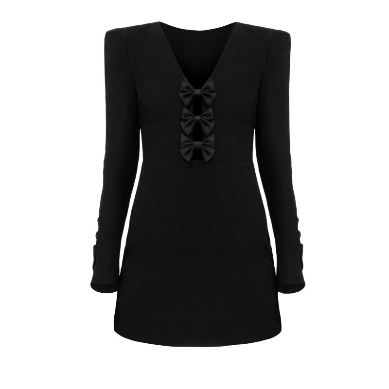 Angelina Bow Dress - Black image