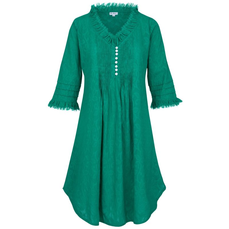 Annabel Cotton Tunic In Hand Woven Teal image