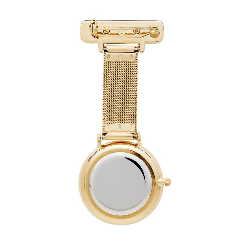 Annie Apple Aurora Rainbow Glitter Gold Mesh Nurse Fob Watch image