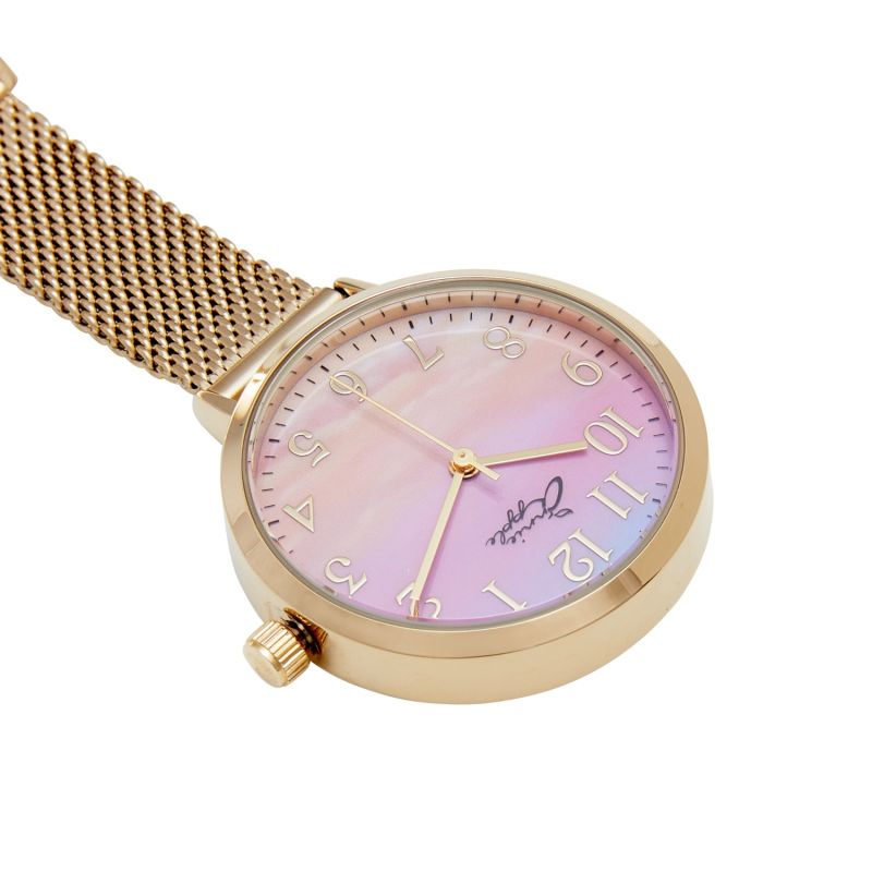 Annie Apple Meraki Sunset Gold Mesh Nurse Fob Watch image