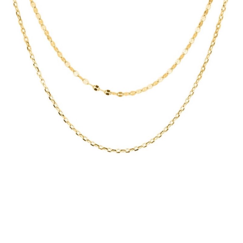 Annie Apple Reina Sterling Silver, Gold Vermeil Double Chain Necklace image