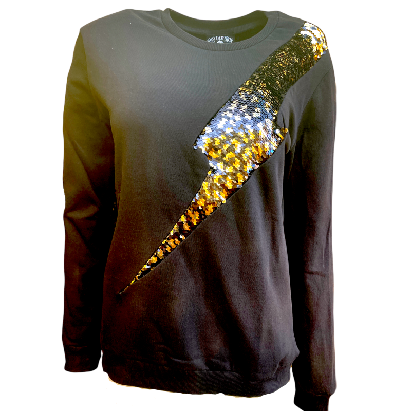 Any Old Iron Men's Golden Lightning Leopard Sweatshirt image